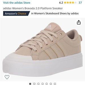 Adidas women's bravada 2.0 platform sneaker- wonder beige/ white size 8.5